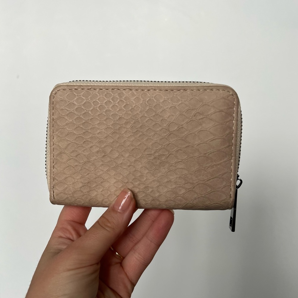 Blush croc-effect mini wallet from Netherlands